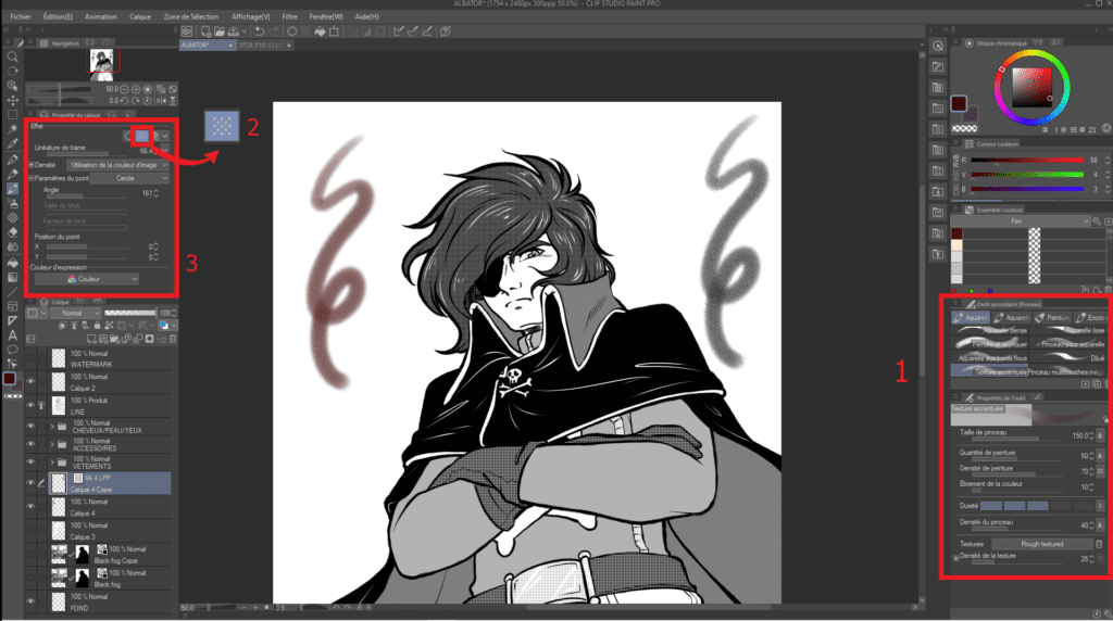 Ajouter des trames numériques avec CLIP STUDIO PAINT