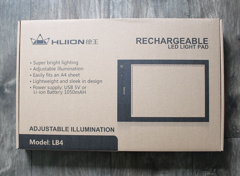 packaging de la table lumineuse Huion LB4