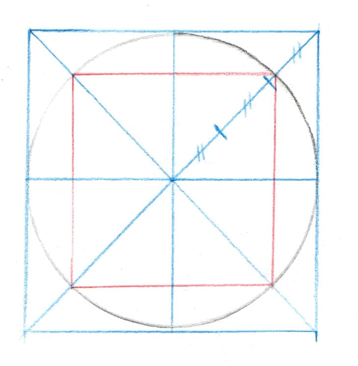 Tracé d'un cercle inscrit dans un carré 