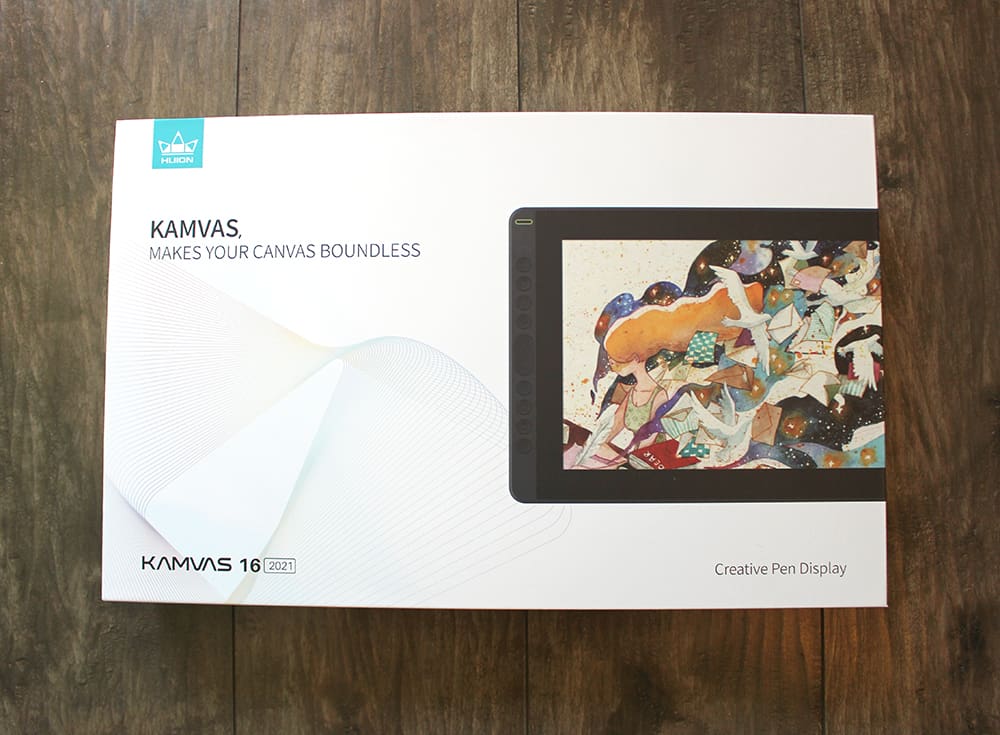 Packaging de la tablette graphique à écran Kamvas 16 (2021)