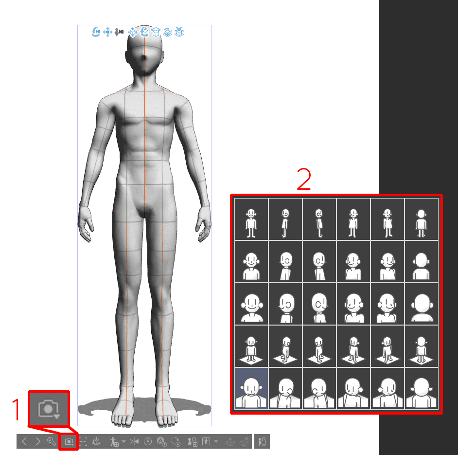 exemple d'utilisation des mannequins 3D sur CLIP STUDIO PAINT
