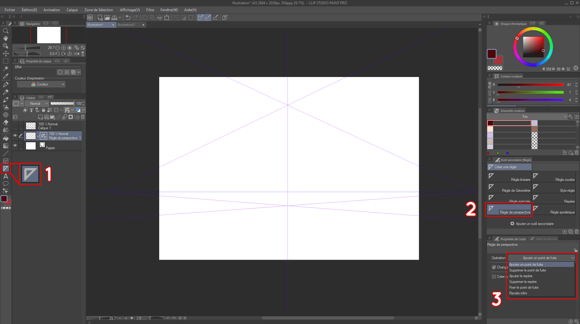 Réaliser un décor en perspective sur CLIP STUDIO PAINT (1 à 3 points de ...