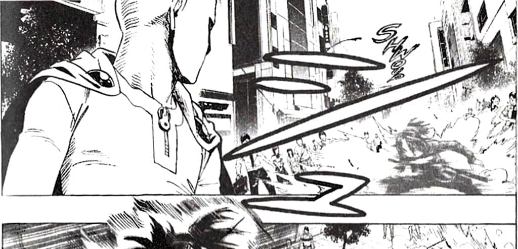 Composition des cases dans une double-page de manga Extrait OnePunchMan YusukeMURATA02 c1