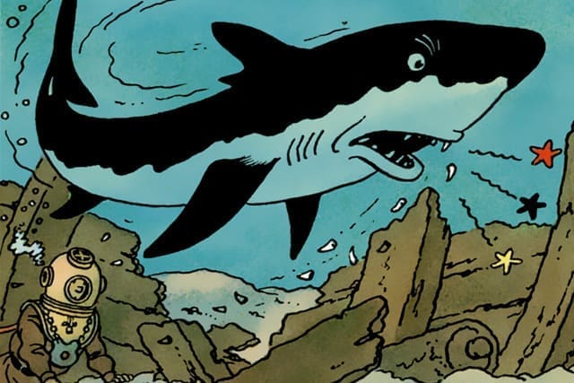 Comprendre les poissons pour mieux les dessiner - Dossier Animaux #5 tresor tintin journal requin nov 2017 01