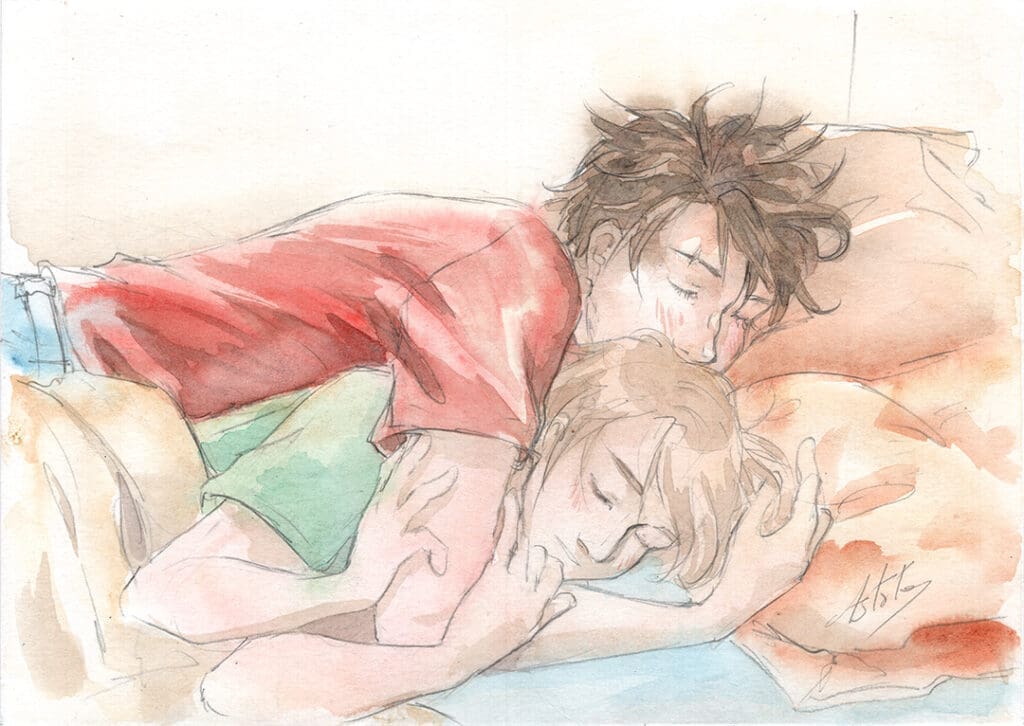 Débuter à l'aquarelle : les principales techniques Jour 12 sieste Matt et Lancelot